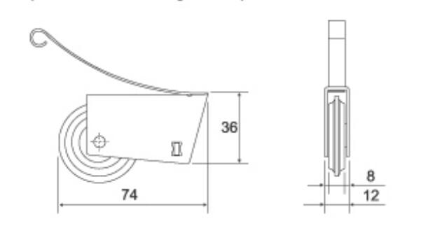 wardrobe runner wheels size 