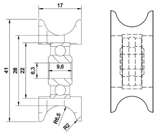 Silding door roller 