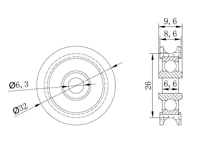 bearing wheels for sliding doors